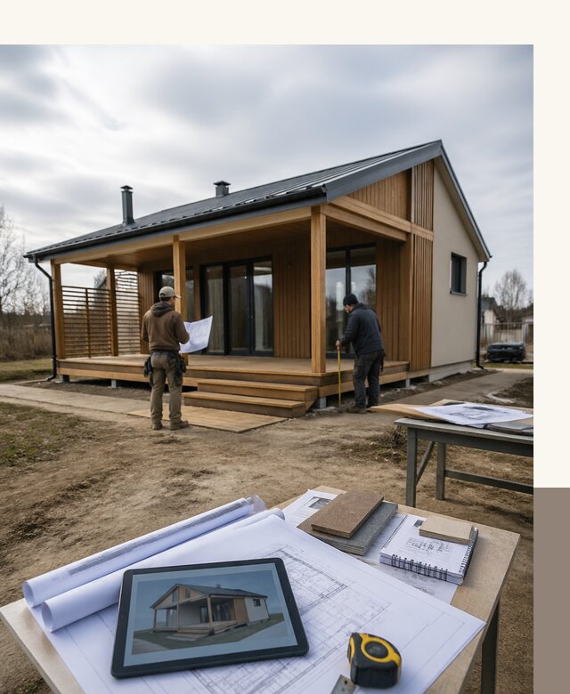 Проектирование домов 7 на 7 с террасой под ключ в Курске