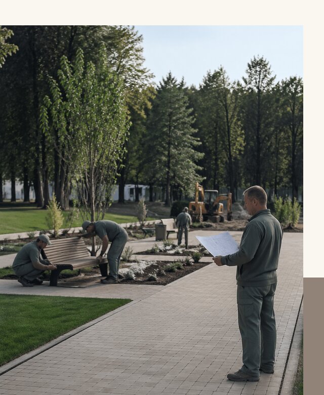 Профессиональное благоустройство парка в Курске под ключ